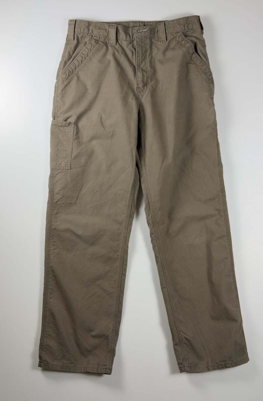 Carhartt B151 LBR Loose Original Fit Canvas Work Dungaree Khaki Pants 36x34
